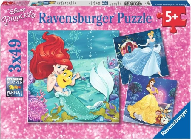 Παζλ Ravensburger Disney πριγκίπισσες – βραδιά με πριγκίπισσες, 3×49 κομμάτια