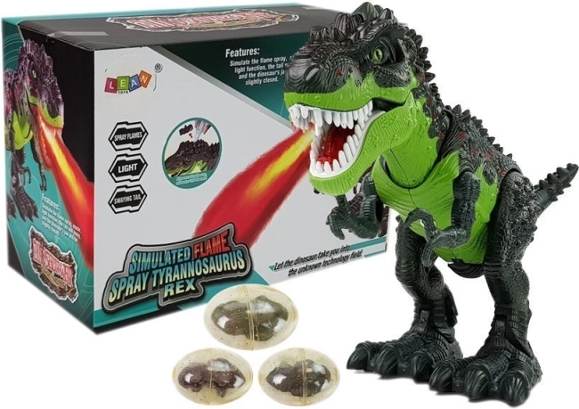 Διαδραστικός δεινόσαυρος T‑Rex με μπαταρίες – γεννά αυγά και βγάζει ατμό, πράσινος