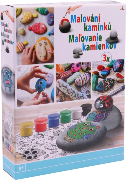 Σετ ζωγραφικής σε βότσαλα με αυτοκόλλητα