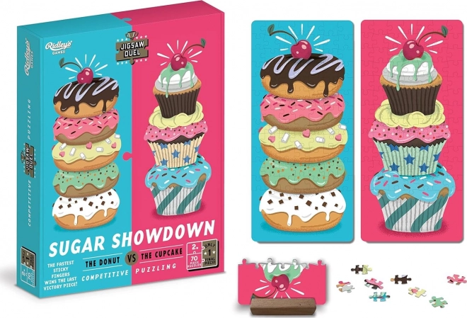 Puzzle Duel Γλυκός απολογισμός: ντόνατ vs cupcake 2×70 κομμάτια