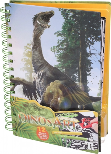 Βελούδινες ζωγραφιές DINOSART – δεινόσαυροι, 12 ταμπλό και μίνι μαρκαδόροι