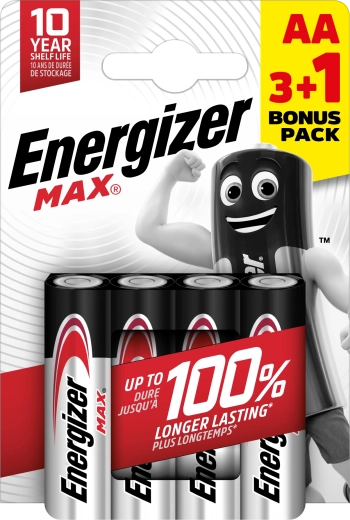 Αλκαλικές μπαταρίες ENERGIZER Max AA 4 τεμ. (3+1 δωρεάν)