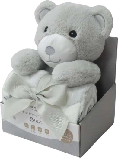 FreeON Free2Play λούτρινο παιχνίδι με κουβέρτα teddy γκρι/λευκό