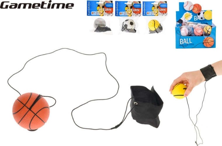 Μπαλάκι που επιστρέφει με κορδόνι Gametime 6 cm - 1 τεμάχιο