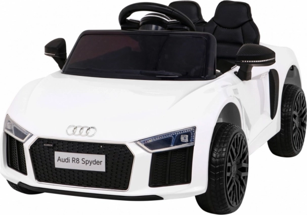 Παιδικό ηλεκτρικό αυτοκινητάκι Audi R8 Spyder, λευκό, τροχοί EVA, τηλεχειρισμός, LED και MP3