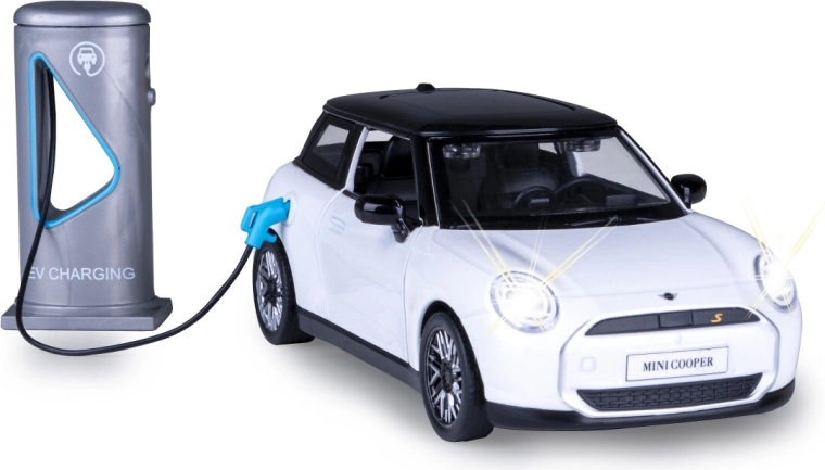 Μεταλλικό μοντέλο MINI Cooper 1:28 λευκό με φώτα και ήχους