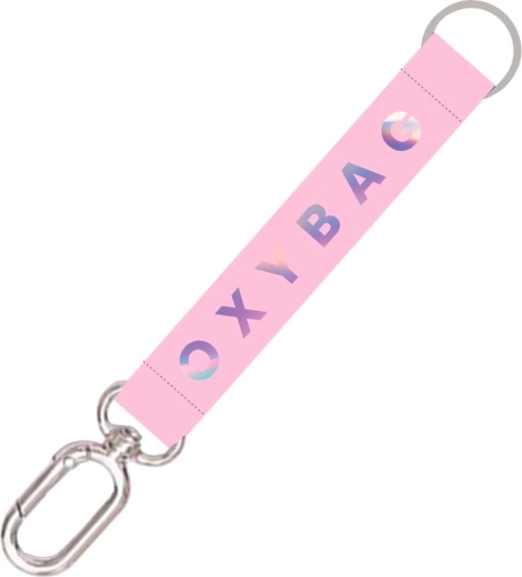 Κοντό μπρελόκ με καραμπίνερ Holographic Pink