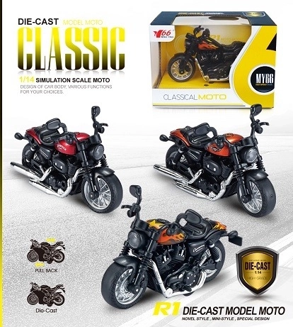 Μοτοσικλέτα chopper 1:14 με μηχανισμό pull-back