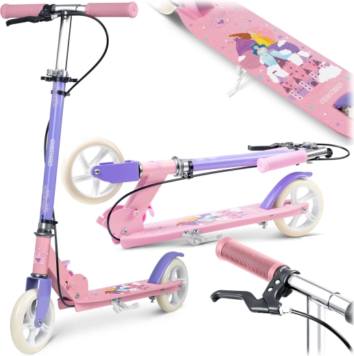 Παιδικό αναδιπλούμενο πατίνι RICOKIDS Kodi Πριγκίπισσες με χειρόφρενο και ποδόφρενο