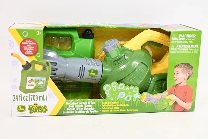 TOMY John Deere παιδικός φυσητήρας φύλλων με μηχανή για σαπουνόφουσκες