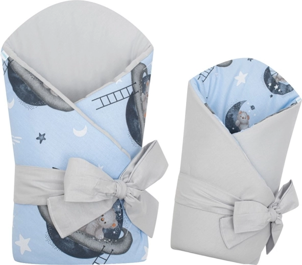 Διπλής όψης παιδικός φάκελος-κουβερτάκι New Baby Teddy Bear in Space 80×80 cm