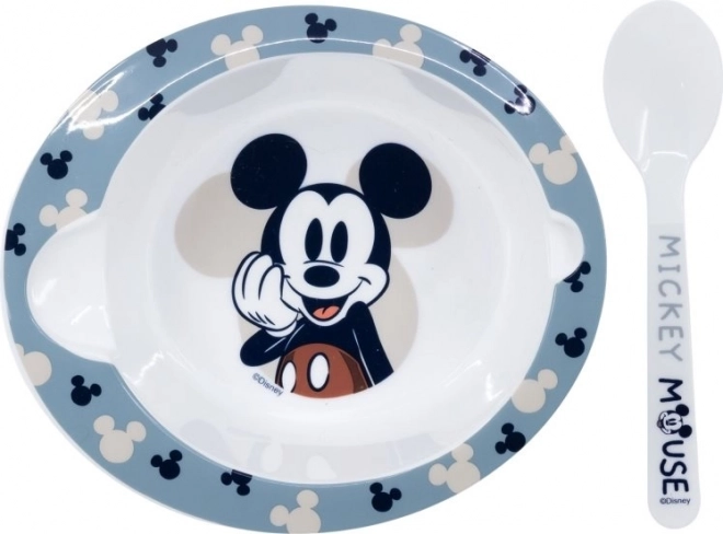 Παιδικό σετ φαγητού Mickey Mouse (μπολ και κουτάλι) 2 τεμ.