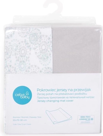 Ceba κάλυμμα για αλλαξιέρα 50 × 70 cm (2 τεμ.) light grey + dandy
