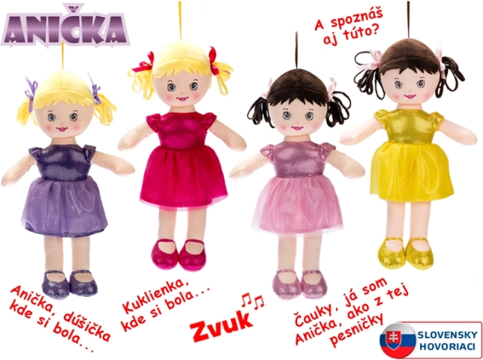 Υφασμάτινη κούκλα Anička 32 cm, μιλά και τραγουδά στα σλοβακικά