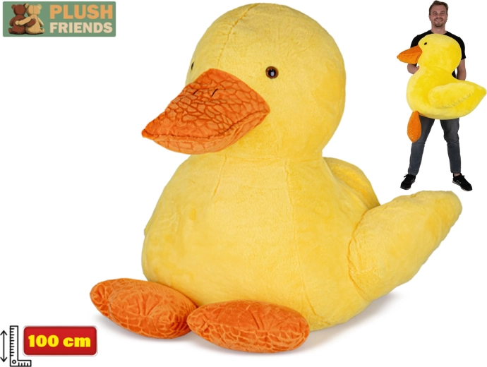 Λούτρινη πάπια Plush Friends 100 cm – μεγάλο, μαλακό παιχνίδι για παιδιά και ενήλικες