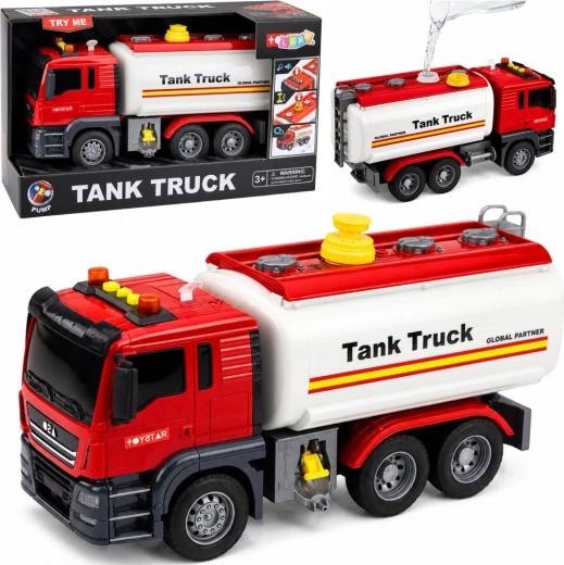 Παιχνίδι βυτιοφόρο Tank Truck με σύστημα νερού, φώτα και ήχους, κόκκινο