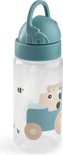 Done by Deer μπουκάλι με καλαμάκι Tiny farm μπλε 350 ml