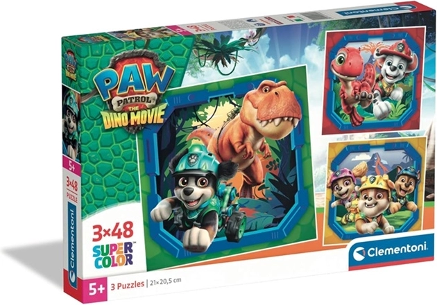 Clementoni παζλ Paw Patrol dino movie 3×48 κομμάτια (τετράγωνο)