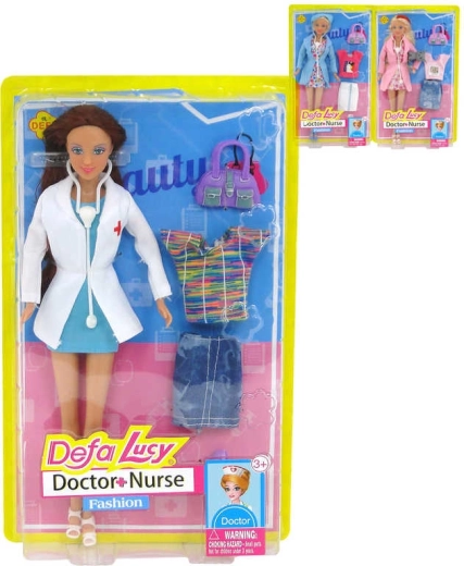Κούκλα Defa Lucy γιατρός / νοσηλεύτρια 29 cm με αξεσουάρ - 1 τεμάχιο