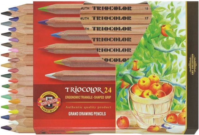 Τριγωνικές χοντρές ξυλομπογιές KOH-I-NOOR Triocolor Natur, 24 τεμ.