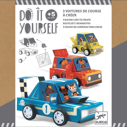 Djeco DIY αυτοκινητάκια – αγωνιστικά αυτοκίνητα για δημιουργικά παιδιά