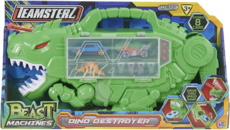 Teamsterz Beast Machines δεινόσαυρος με 4 αξεσουάρ – σετ αποθήκευσης για αυτοκινητάκια και παιχνίδι δράσης