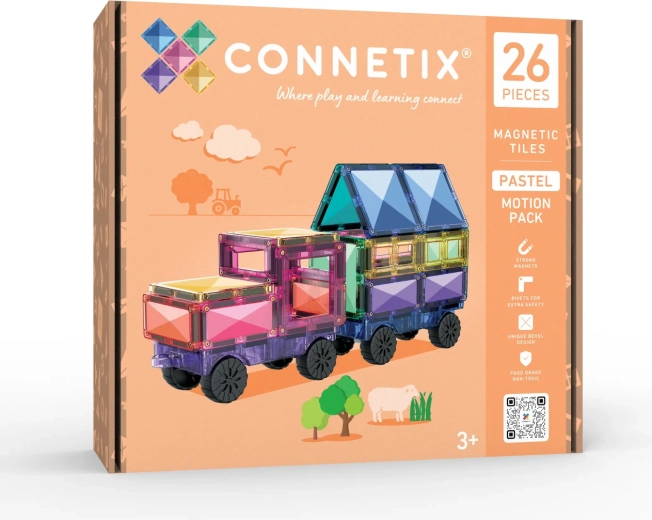 Connetix παστέλ σετ με κινούμενα μέρη, 26 τεμάχια