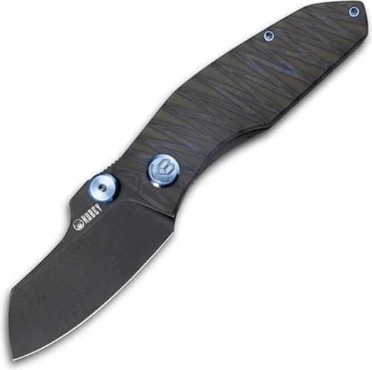 Kubey Monsterdog Titanium Blackwash πτυσσόμενο μαχαίρι τσέπης 7,5 cm με λαβή τιτανίου Tiger Stripes