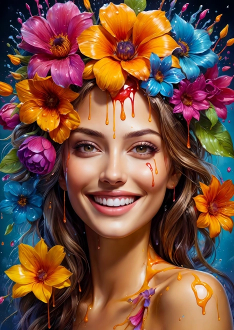 ENJOY παζλ κοπέλα με λουλούδια 1000 κομμάτια