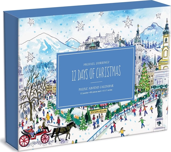 Advent ημερολόγιο παζλ 12 χριστουγεννιάτικων ημερών 12×80 κομμάτια GALISON