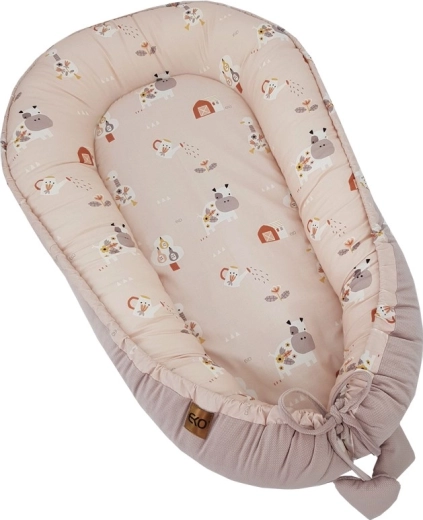 Βρεφική φωλιά EKO Velvet bees beige 90 × 60 cm