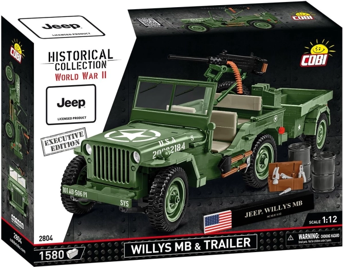 Cobi Jeep Willys MB με ρυμουλκούμενο 1:12 Executive Edition