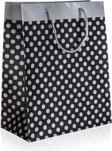 Τσάντα δώρου XXL με ασημί πουά 33 × 45 × 10 cm