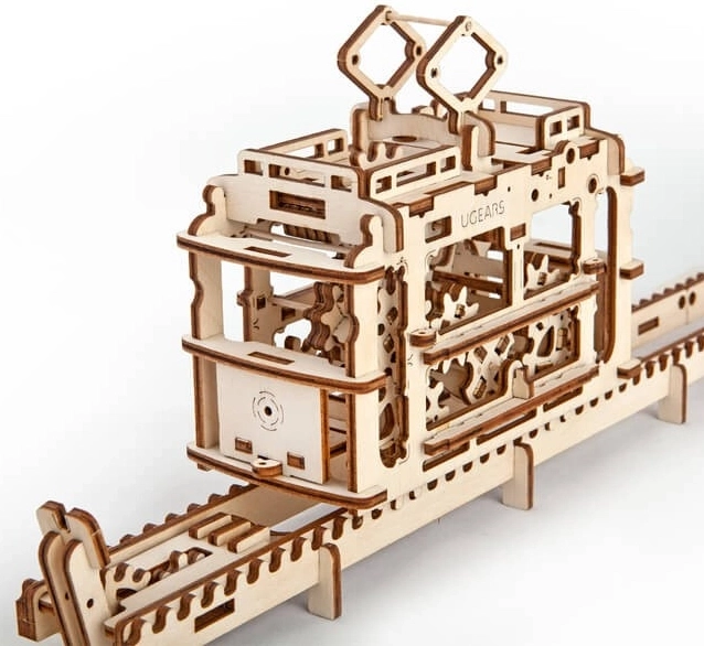 Ugears τελεφερίκ καμπίνας με τροχιά – 3D ξύλινο μηχανικό παζλ