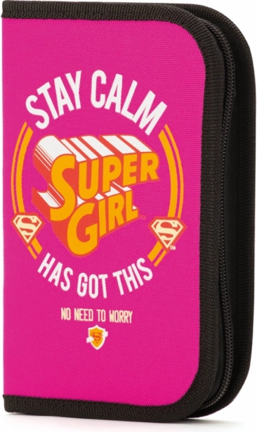 Σχολική κασετίνα Super Girl stay calm – μονόροφη χωρίς γέμισμα