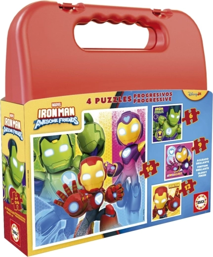 Παζλ σε βαλιτσάκι IRON MAN 4 σε 1 (6, 9, 12, 16 κομμάτια)