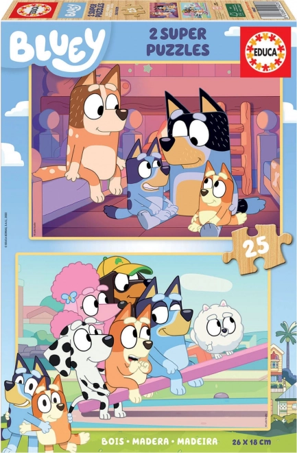Ξύλινο παζλ Educa Bluey 2×25 κομμάτια
