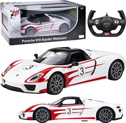Τηλεκατευθυνόμενο αυτοκίνητο RC Porsche 918 Spyder Weissach 1:14 λευκό – Rastar