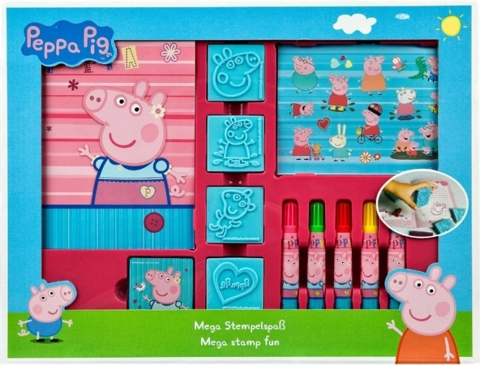 Μεγάλο σετ σφραγίδων Peppa Pig 12 τεμαχίων