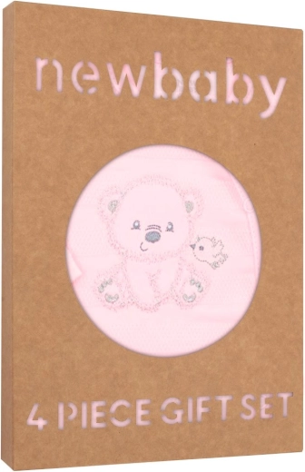 Σετ δώρου για νεογέννητα New Baby Sweet Bear, ροζ, 4 τεμάχια – Ροζ 53584