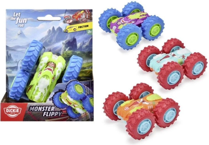 Αυτοκινητάκι «Monster Flippy» με μηχανισμό αδράνειας, 10 cm, 4 χρώματα/είδη