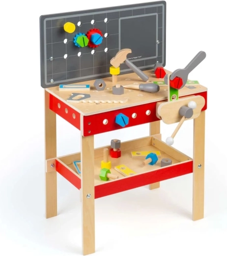 Bigjigs Toys παιδικός ξύλινος πάγκος εργασίας με εργαλεία