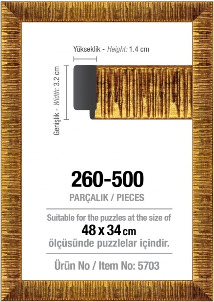 ART PUZZLE κορνίζα για παζλ 48 × 34 cm χρυσή, για 500 κομμάτια