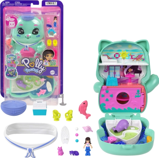 Polly Pocket συμπαγές σετ παιχνιδιού Κρουαζιέρα με γατούλες με φιγούρες και αξεσουάρ