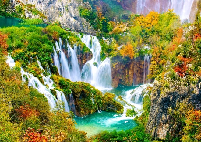 Παζλ ENJOY Καταρράκτες Πλίτβιτσε το φθινόπωρο – 1000 κομμάτια