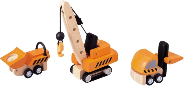 PlanToys σετ ξύλινων αυτοκινήτων – κατασκευαστικά οχήματα