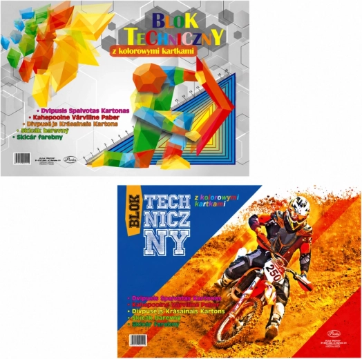 Protos έγχρωμο τεχνικό μπλοκ A3, 8 φύλλα, 120 g/m²