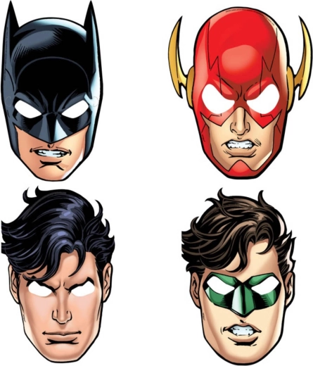 Μάσκες προσώπου για πάρτι Justice League – σετ 8 τεμ.