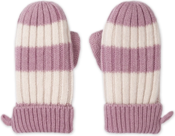 Γάντια merino Lodger stripe mauve μεγ. 1–2 ετών