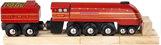 Ξύλινη ατμομηχανή Duchess of Hamilton με ράγες BIGJIGS RAIL